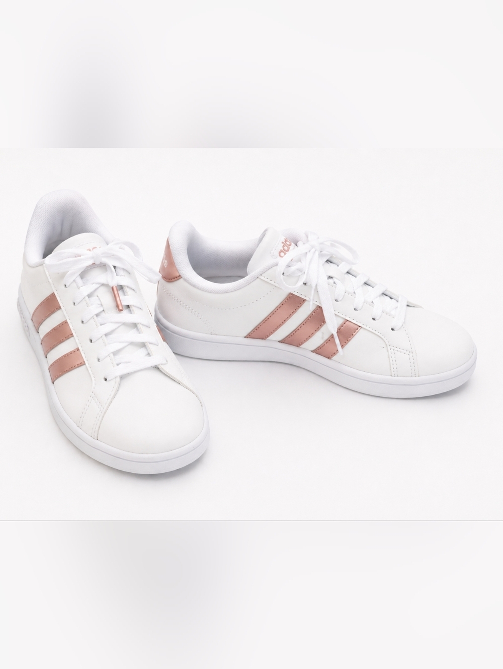 Adidas Superstar Metallic Rose Gold Sneakers, Ortholite Float, Size 6